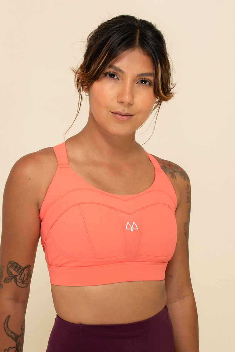 High Support Solidarity Sports Bra in Coral