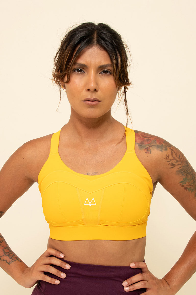 Maaree Solidarity high impact sports bra saffron yellow