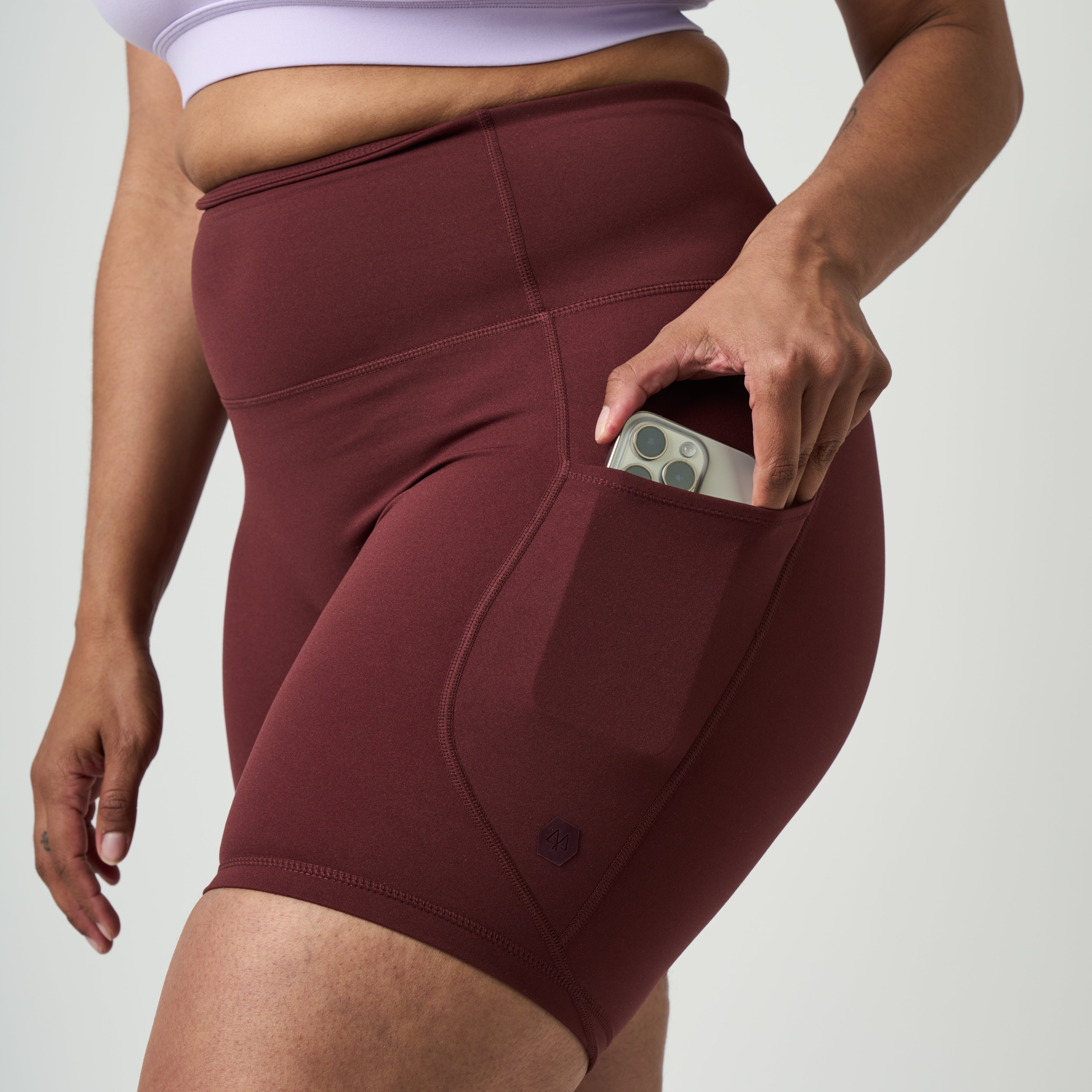 Uplift Pocket Short - Burgundy