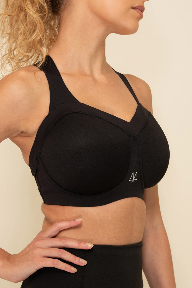 Black Battle underwire encapsulation sports bra maaree
