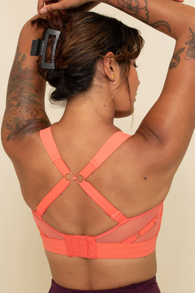 High Support Solidarity Sports Bra in Coral
