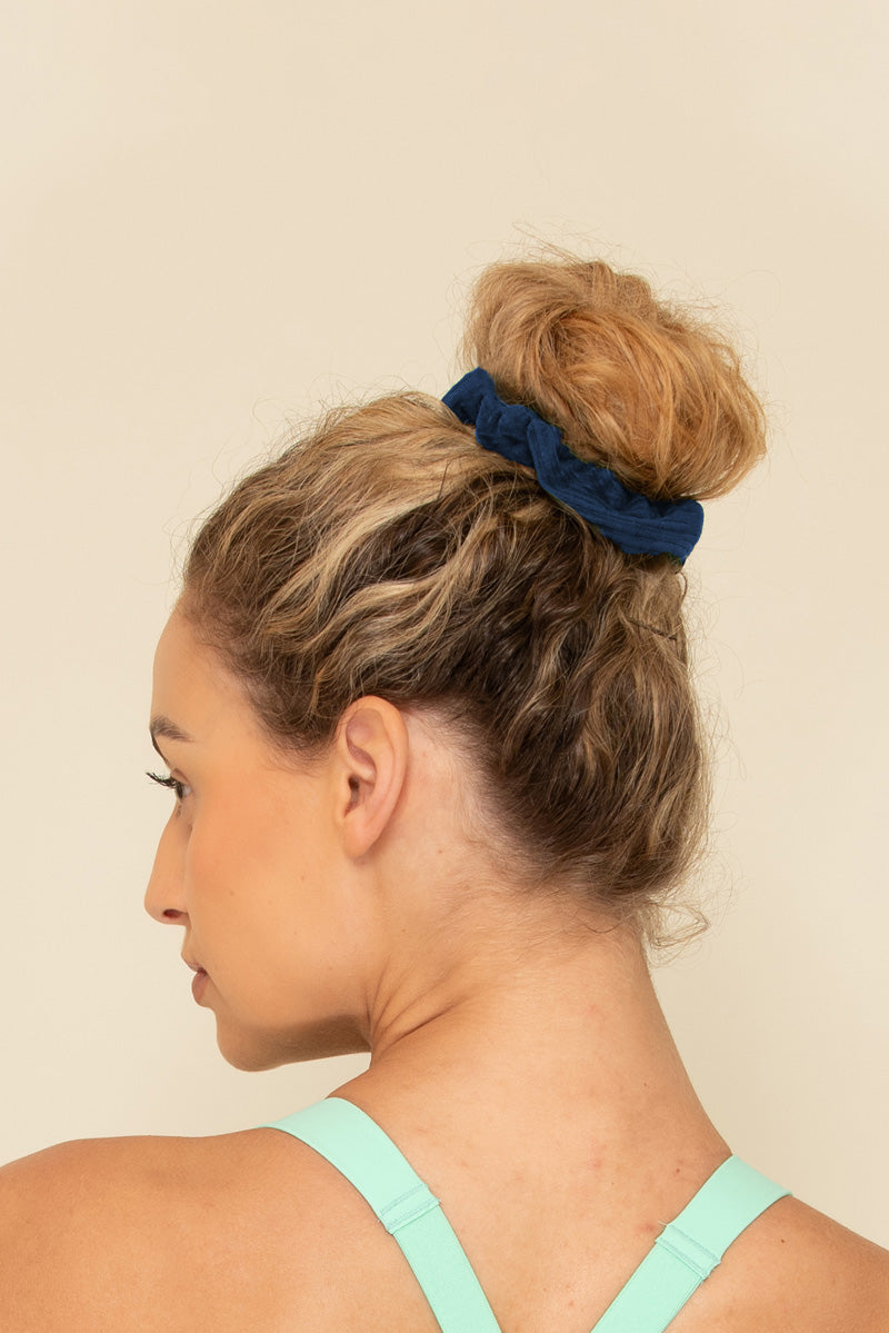 Maaree secret pocket scrunchie blue