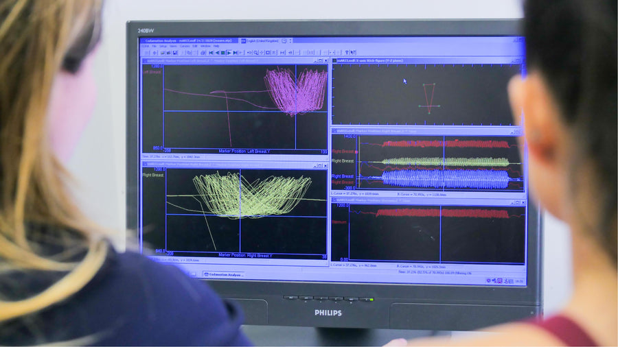 Lab analysis screen comparing marker motion data